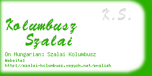 kolumbusz szalai business card